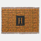 Monogramm für das afrikanische Inspirierte Orange- Decke (Vorderseite)