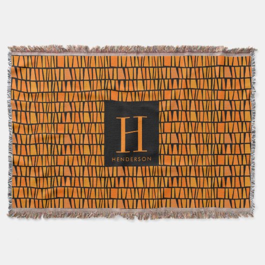 Monogramm für das afrikanische Inspirierte Orange- Decke (Vorderseite)