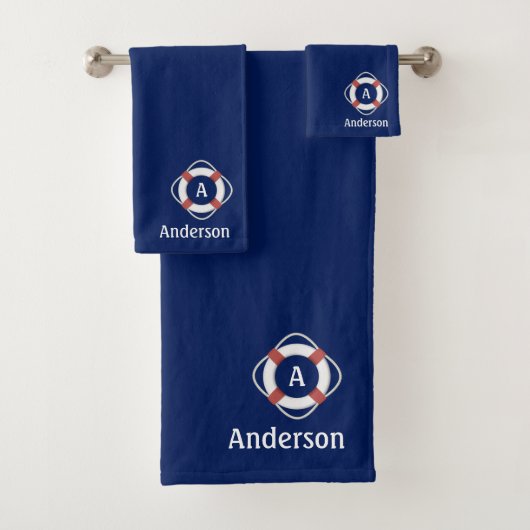 Monogramm für das blaue Nautikleben Badhandtuch Set (Insitu)