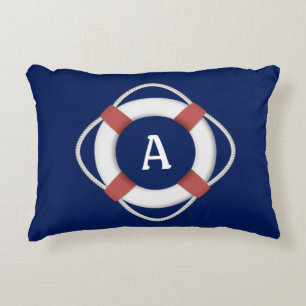 Monogramm für das blaue Nautikleben Dekokissen