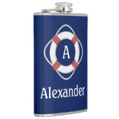 Monogramm für das blaue Nautikleben Flachmann (Rechts)