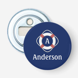 Monogramm für das blaue Nautikleben Flaschenöffner