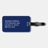 Monogramm für das blaue Nautikleben Gepäckanhänger (Rückseite horizontal)