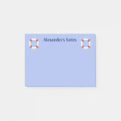 Monogramm für das blaue Nautikleben Post-it Klebezettel (Vorderseite)