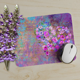 Monogramm für das Blumenherz Gold Antiquitätenhand Mousepad