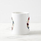 Monogramm für das Blumenmuster "Watercolor Burgund Kaffeetasse (Mittel)