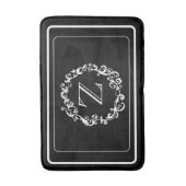 Monogramm für das Design der weißen schwarzen Gren Badematte (Vorderseite Vertikal)
