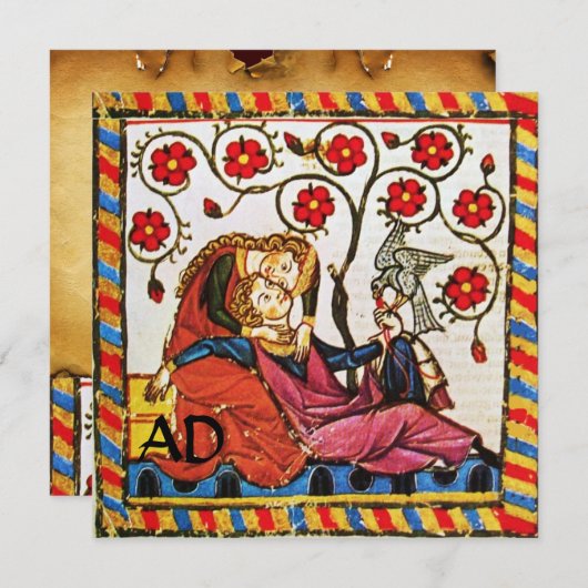 MONOGRAMM FÜR DAS ETERNAL-LIEBE-WEDERGERÄT EINLADUNG (Vorne/Hinten)