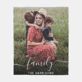 Monogramm für das Foto eines weißen Skripts Fleecedecke (Vorderseite)