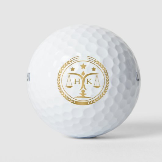 Monogramm für das Gold Justice-Logo Golfball (Vorderseite)