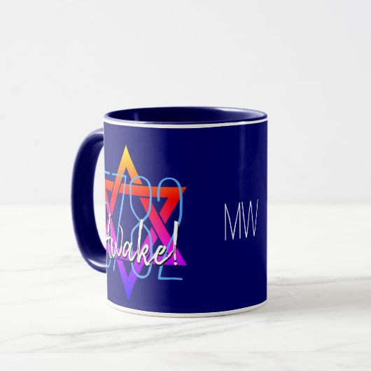 Monogramm für das jüdische Neujahr 5782 Tasse (Vorderseite Links)
