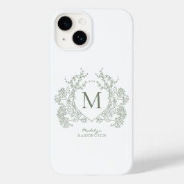 Monogramm für das klassische botanische Wappen Gre Case-Mate iPhone 14 Hülle