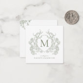 Monogramm für das klassische botanische Wappen Gre Mitteilungskarte (Vorderseite/Rückseite Beispiel)