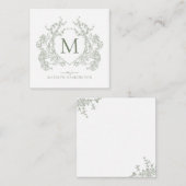 Monogramm für das klassische botanische Wappen Gre Mitteilungskarte (Vorne/Hinten)