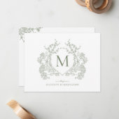 Monogramm für das klassische botanische Wappen Gre Mitteilungskarte (Vorderseite/Rückseite Beispiel)