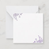 Monogramm für das klassische Violett Wappen Mitteilungskarte (Rückseite)