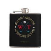 Monogramm für das Logo für einen Golfspieler, schw Flachmann (Vorderseite)