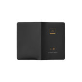 Monogramm für das Logo von Black Gold Moleskine Taschennotizbuch (Geöffnet)