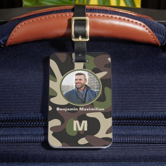 Monogramm für das militärische Camouflage Green Br Gepäckanhänger (Vorderseite Insitu 2)