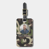 Monogramm für das militärische Camouflage Green Br Gepäckanhänger (Vorderseite vertikal)