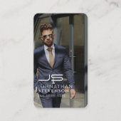 Monogramm für das moderne Berufliche Schwarzweiß-F Visitenkarte (Vorderseite)