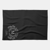 Monogramm für das moderne Schwarzweiß-Wappen Geschirrtuch (Horizontal)