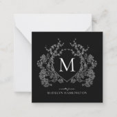 Monogramm für das moderne Schwarzweiß-Wappen Mitteilungskarte (Vorderseite)