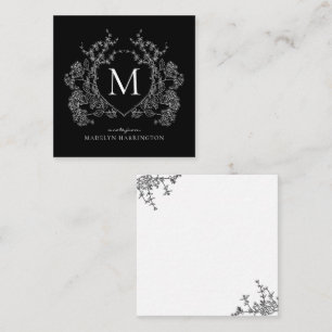 Monogramm für das moderne Schwarzweiß-Wappen Mitteilungskarte