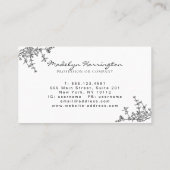 Monogramm für das moderne Schwarzweiß-Wappen Visitenkarte (Rückseite)