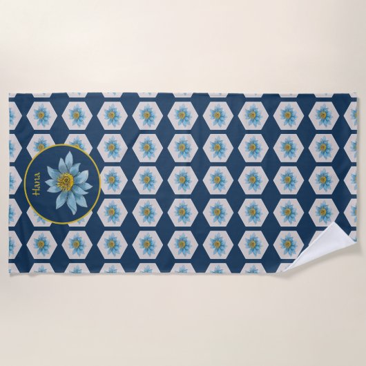 Monogramm für das Muster der gelben Schriftzeichen Strandtuch (Vorderseite)