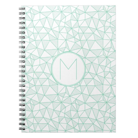 Monogramm für das Muster Minze und Weiß Modernes g Notizblock (Vorderseite)