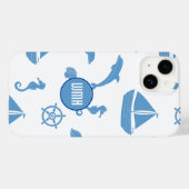 Monogramm für das Nautische Muster Case-Mate iPhone Hülle (Rückseite (Horizontal))