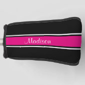 Monogramm für das schwarz-farbene Strickskript Golf Headcover (Vorderseite)