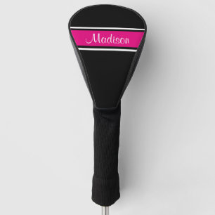 Monogramm für das schwarz-farbene Strickskript Golf Headcover