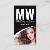 Monogramm für das Schwarz-weiße moderne Foto Visitenkarte (Vorderseite)