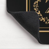 Monogramm für das Schwarze Gold-Border-Design Mousepad (Ecke)