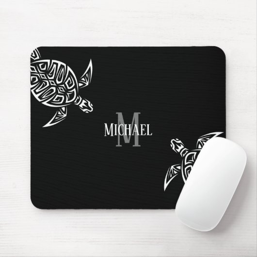 Monogramm für das Schwarze Hintergrundbild der wei Mousepad (Mit Mouse)