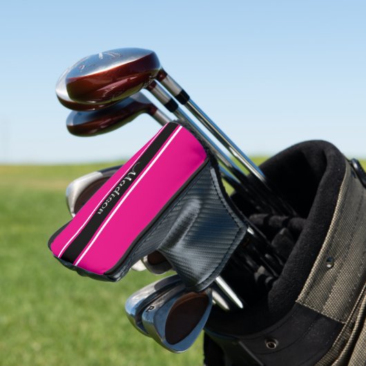 Monogramm für das schwarze Strip-Skript Golf Headcover (In Situ)