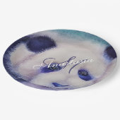 MONOGRAMM FÜR DAS SCHWARZE UND WEISSE PARTY PAPPTELLER (Schrägansicht)