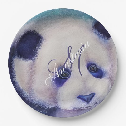 MONOGRAMM FÜR DAS SCHWARZE UND WEISSE PARTY PAPPTELLER (Vorderseite)