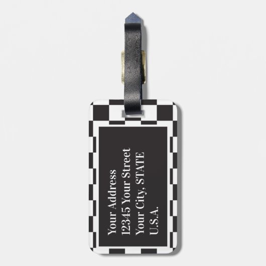 Monogramm für das Schwarzweiß-Chassis Gepäckanhänger (Rückseite vertikal)