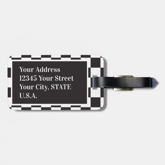 Monogramm für das Schwarzweiß-Chassis Gepäckanhänger (Rückseite horizontal)