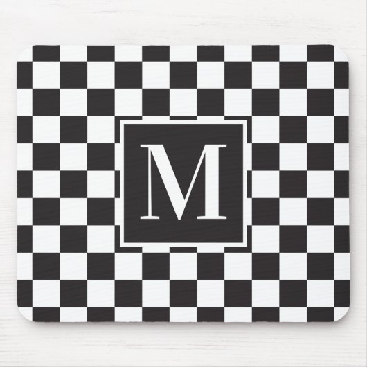 Monogramm für das Schwarzweiß-Karton-Karton Mousepad (Vorne)