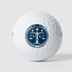 Monogramm für das White and Blue Justice-Logo Golfball
