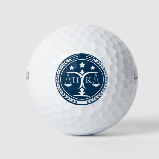 Monogramm für das White and Blue Justice-Logo Golfball (Vorderseite)
