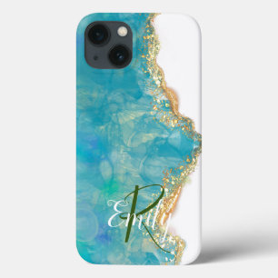 Monogramm für den Abstrakten Namen aquamarin und w Case-Mate iPhone Hülle