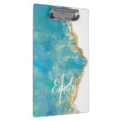 Monogramm für den Abstrakten Namen aquamarin und w Klemmbrett (Rechts)