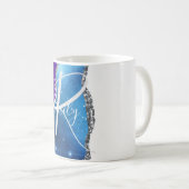 Monogramm für den Abstrakten Namen Blue & Lila Aga Kaffeetasse (VorderseiteRechts)