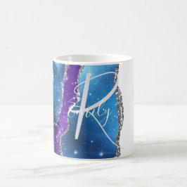 Monogramm für den Abstrakten Namen Blue & Lila Aga Kaffeetasse