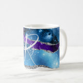 Monogramm für den Abstrakten Namen Blue & Lila Aga Kaffeetasse (VorderseiteRechts)